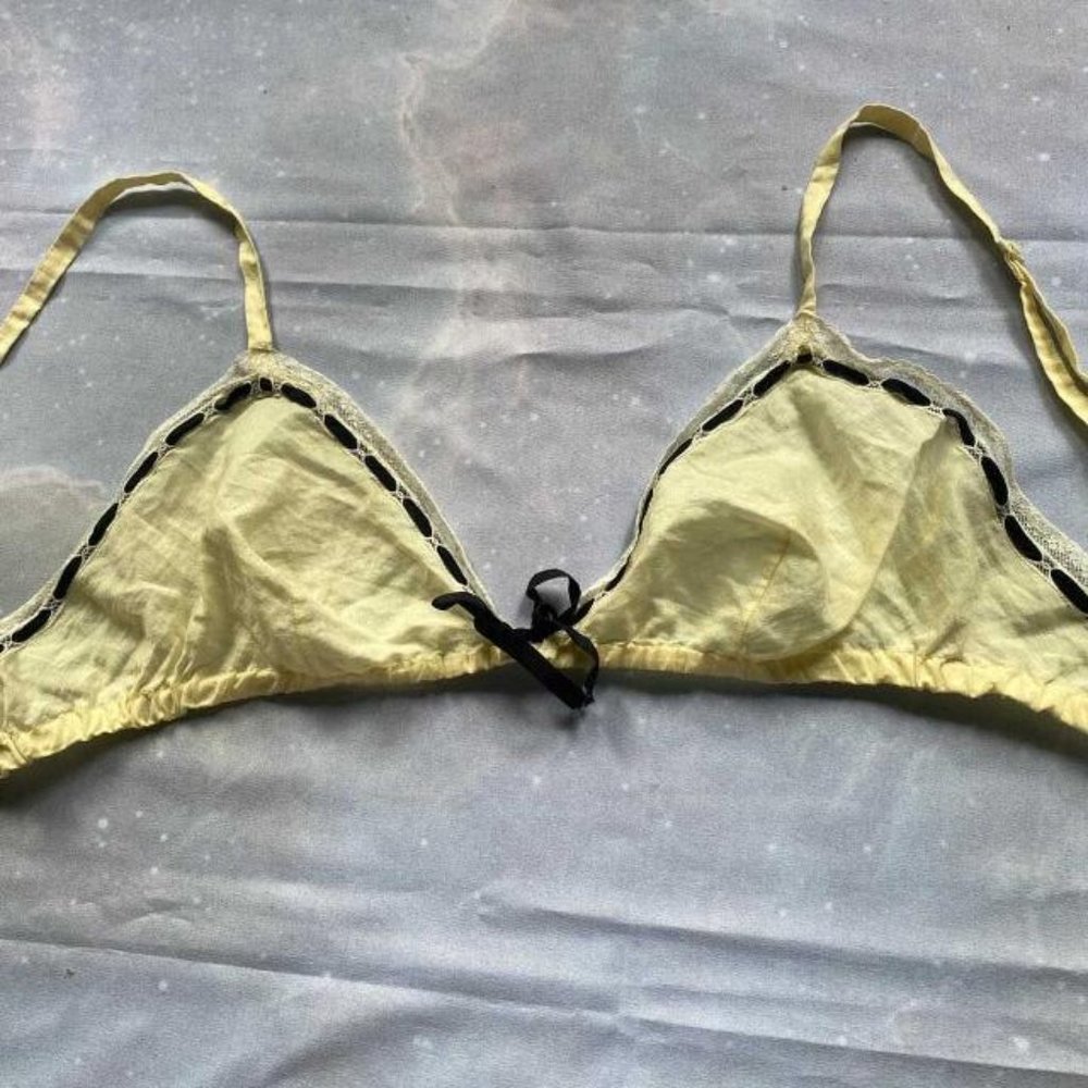 Prada 100% cotton/lace bra